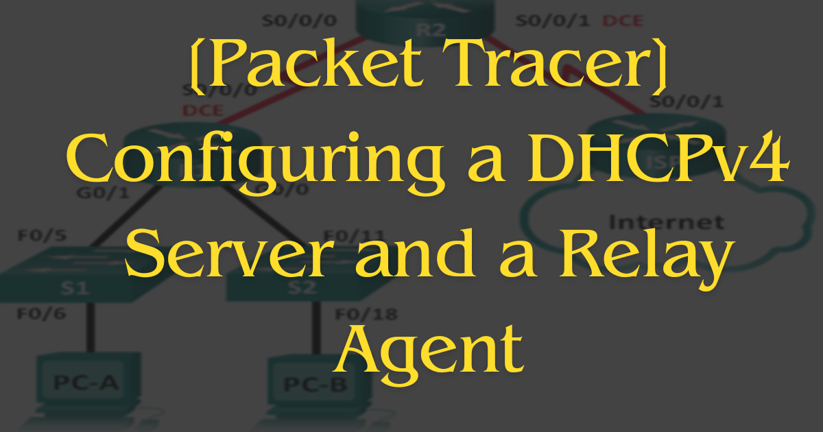 [Packet Tracer] Configuring a DHCPv4 Server and a Relay Agent