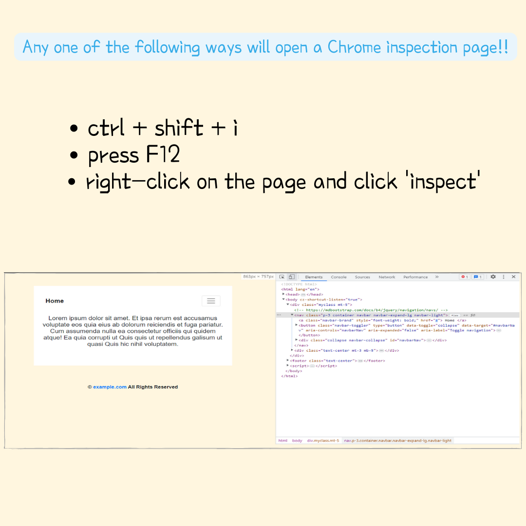 browser inspection (Chrome)