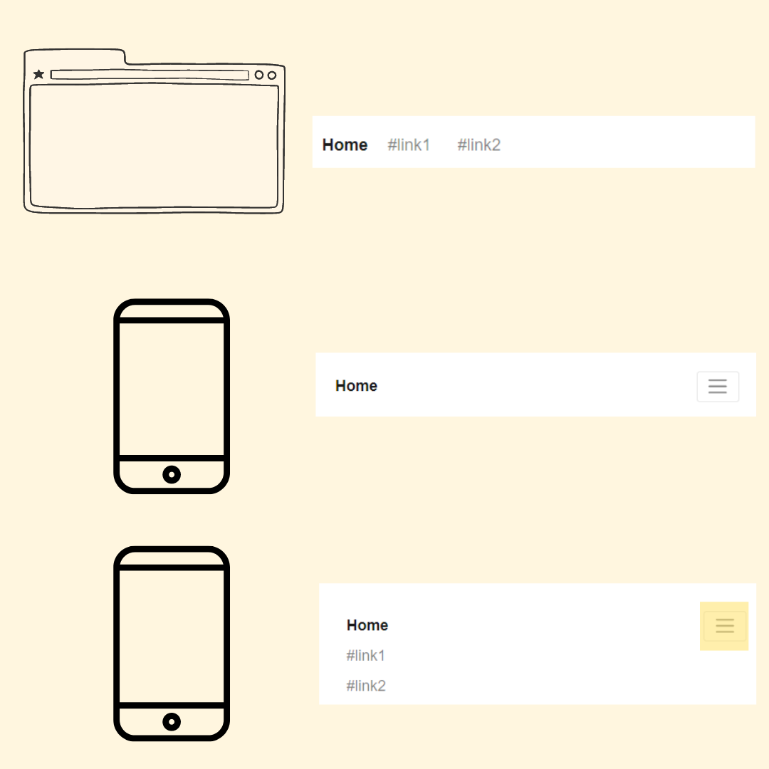 responsive Bootstrap navigation toggling example