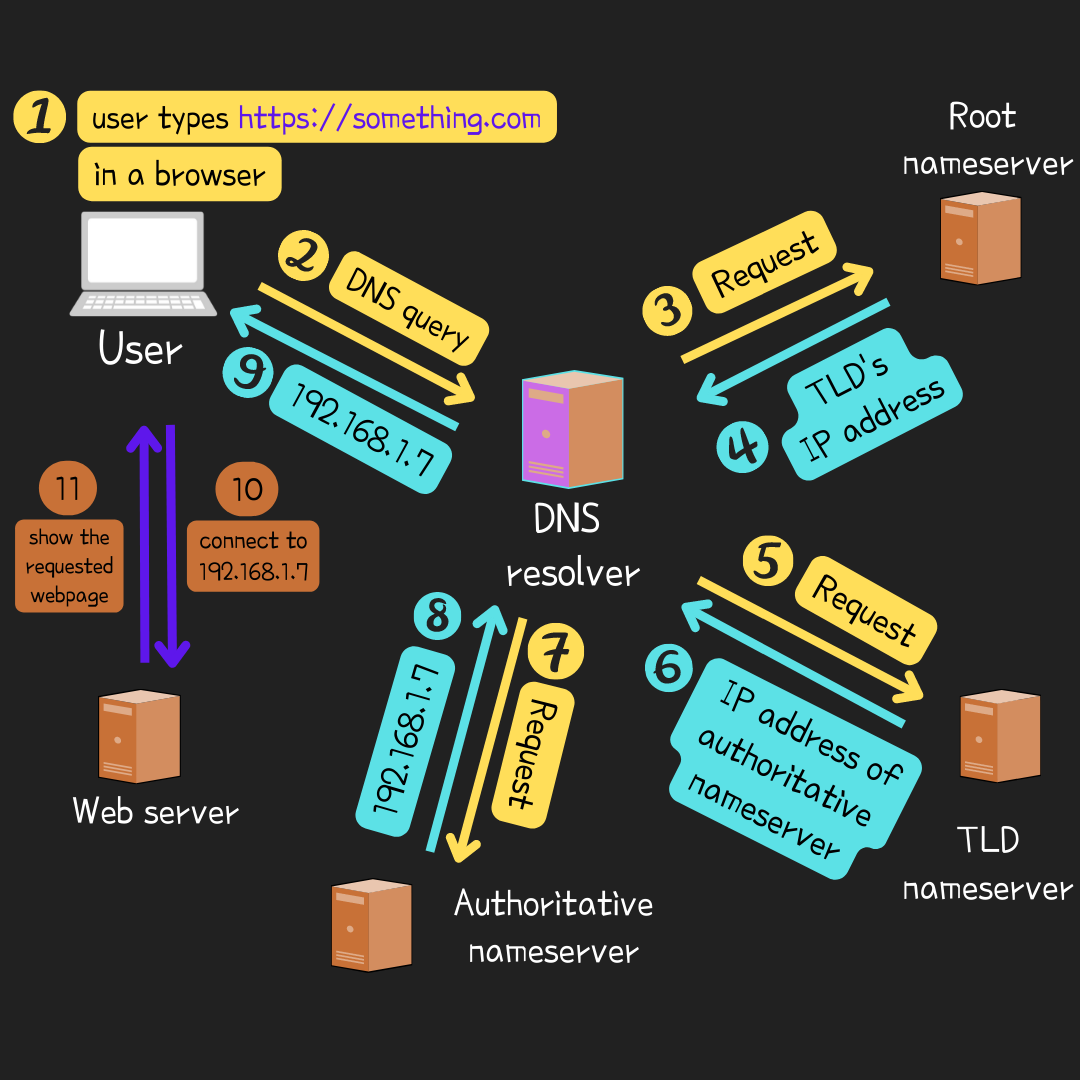 domain, nameserver, and DNS